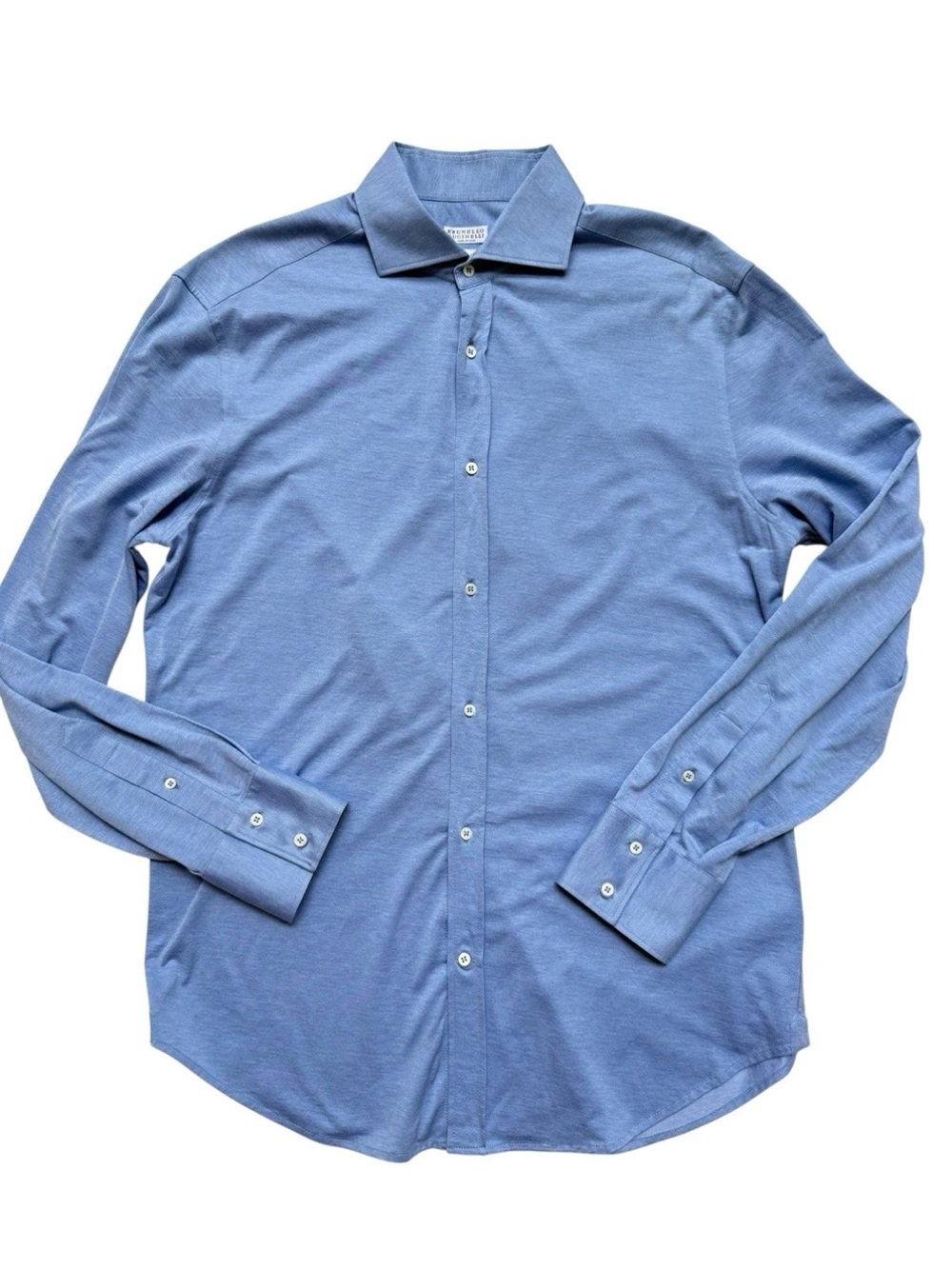 Brunello Cucinelli Basic Fit Sky Blue Long-Sleeve Button Shirt Sz Large